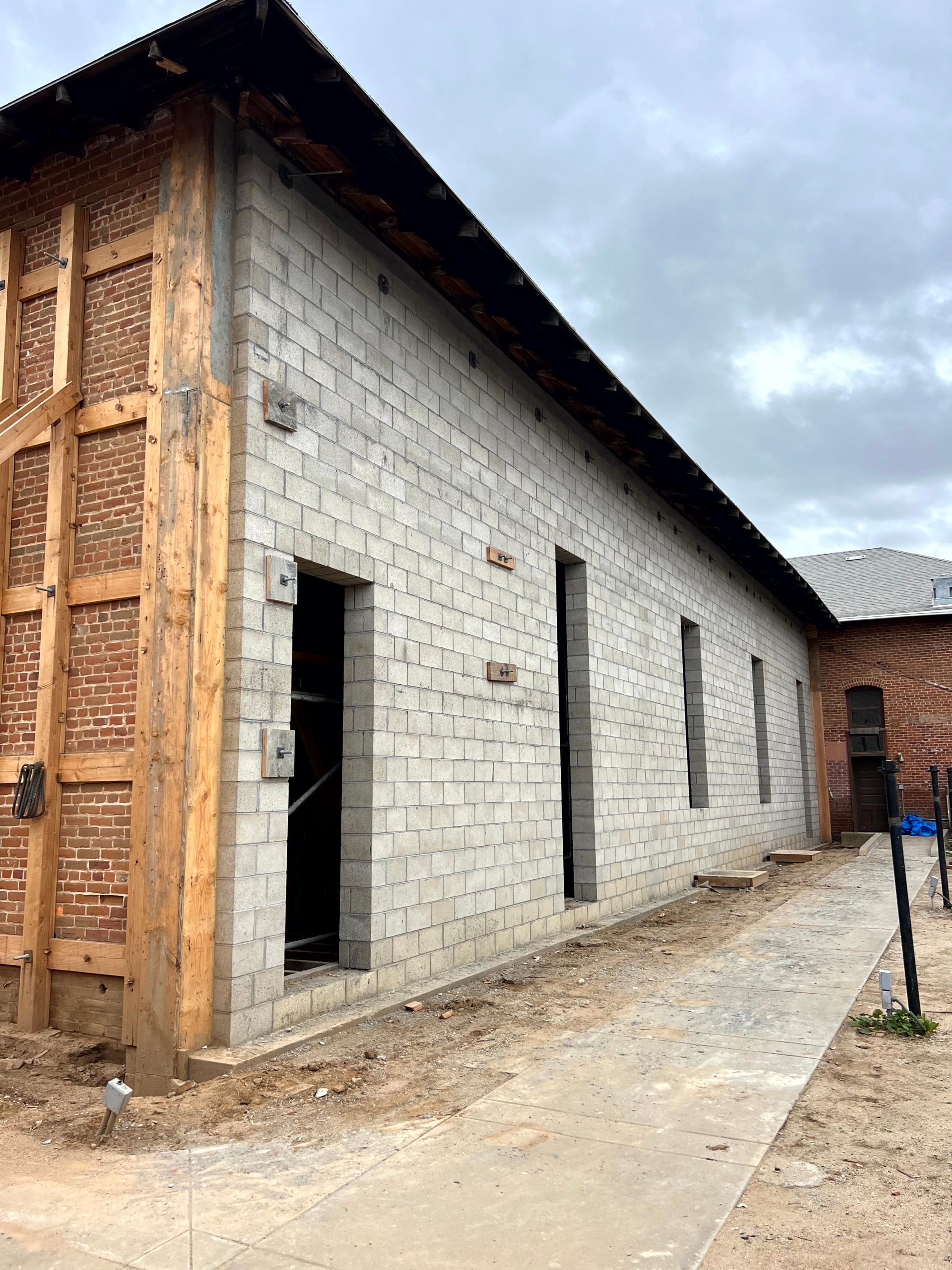 Ramona Town Hall new concrete block construction