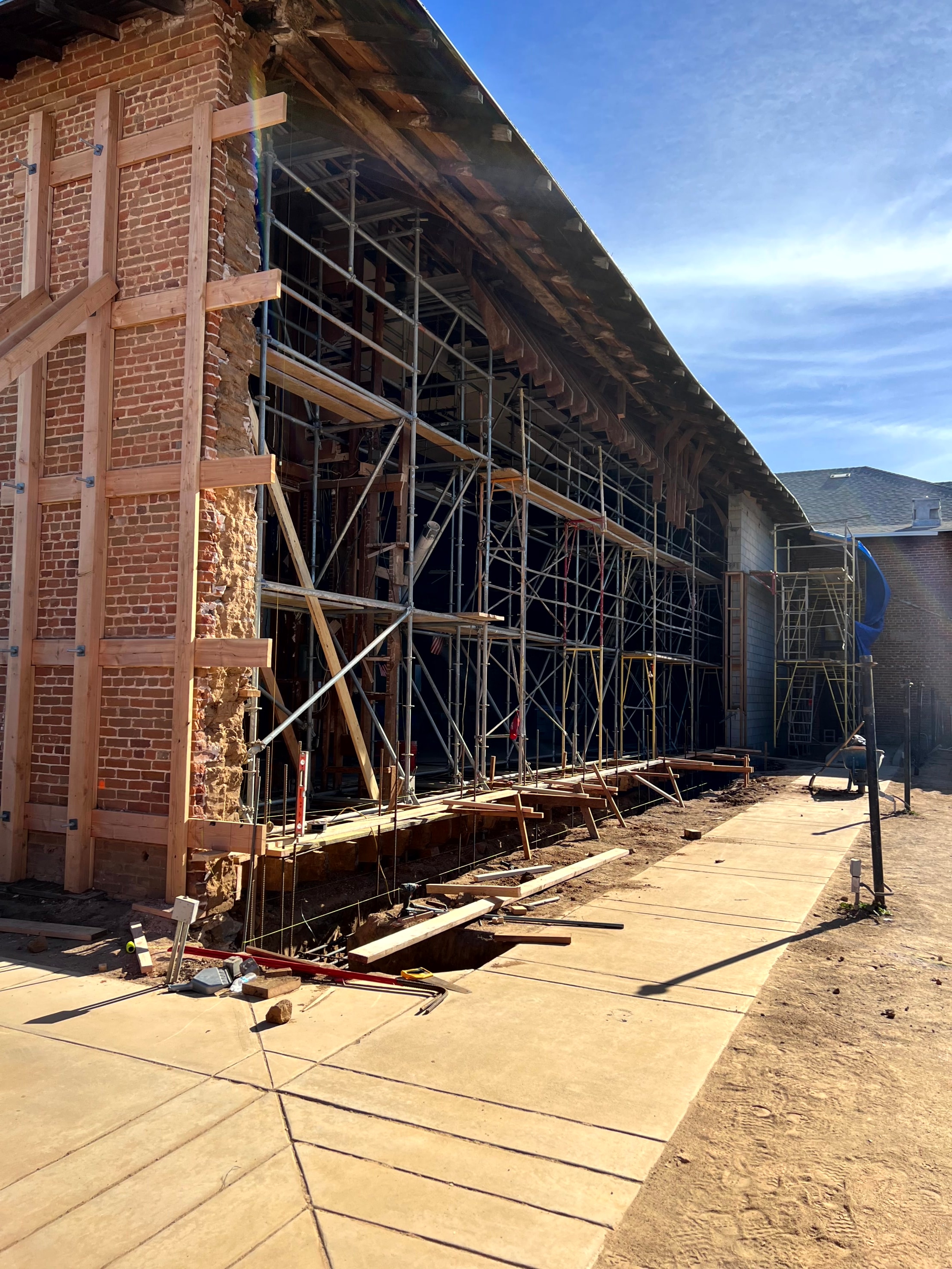 Ramona Town Hall interior restoration progress